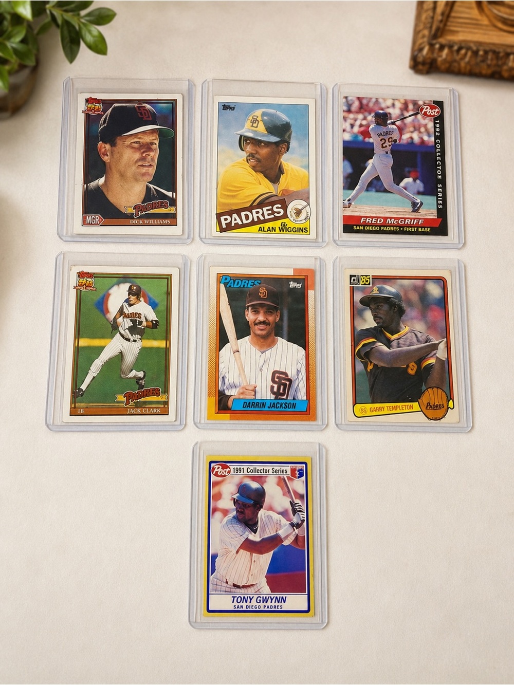 Padres Vintage 7 Baseball Card Lot Tony Gwynn Fred McGriff Alan Wiggins & More